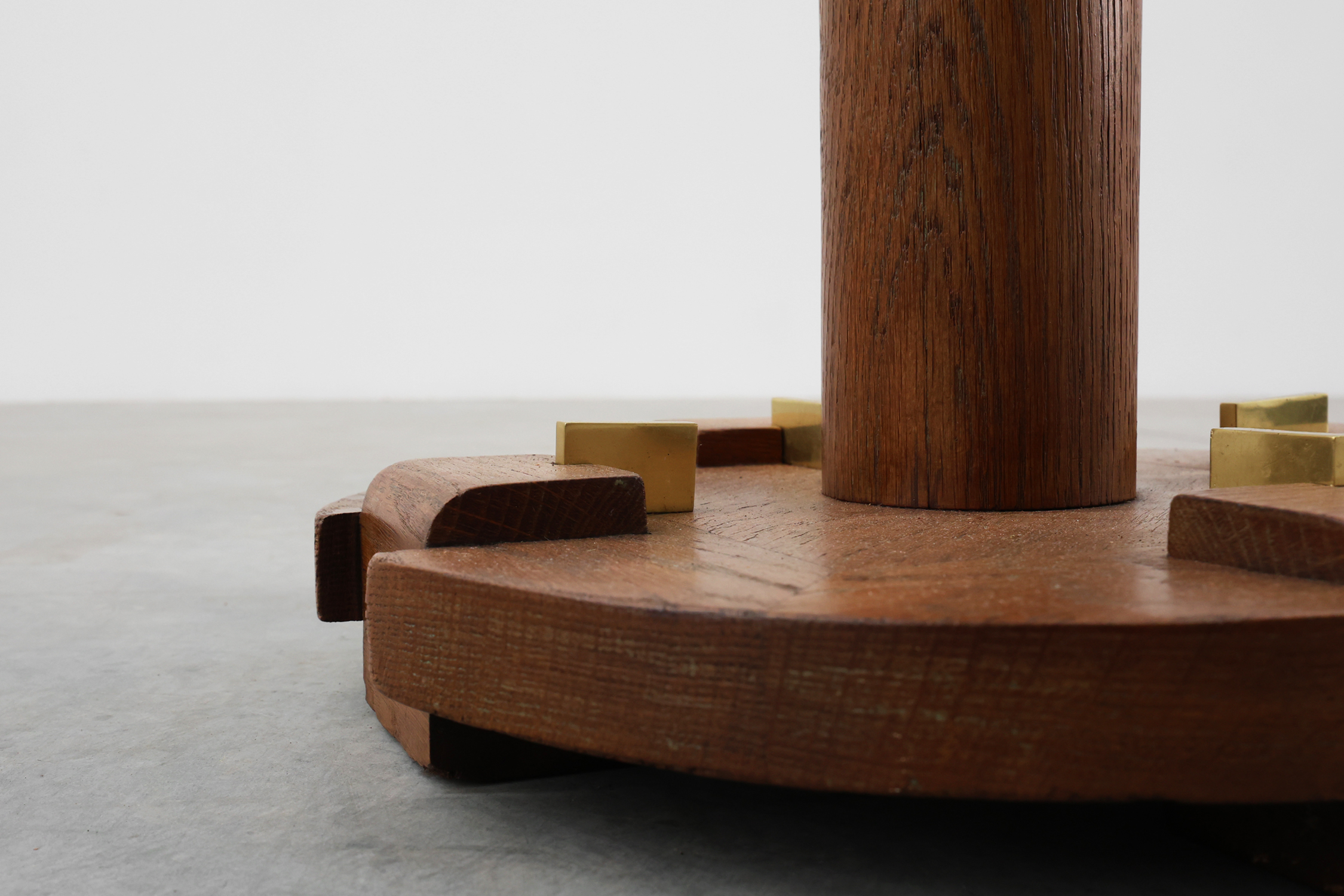 Art Deco Floor Lamp in oak and alabaster, France, ca. 1925 thumbnail